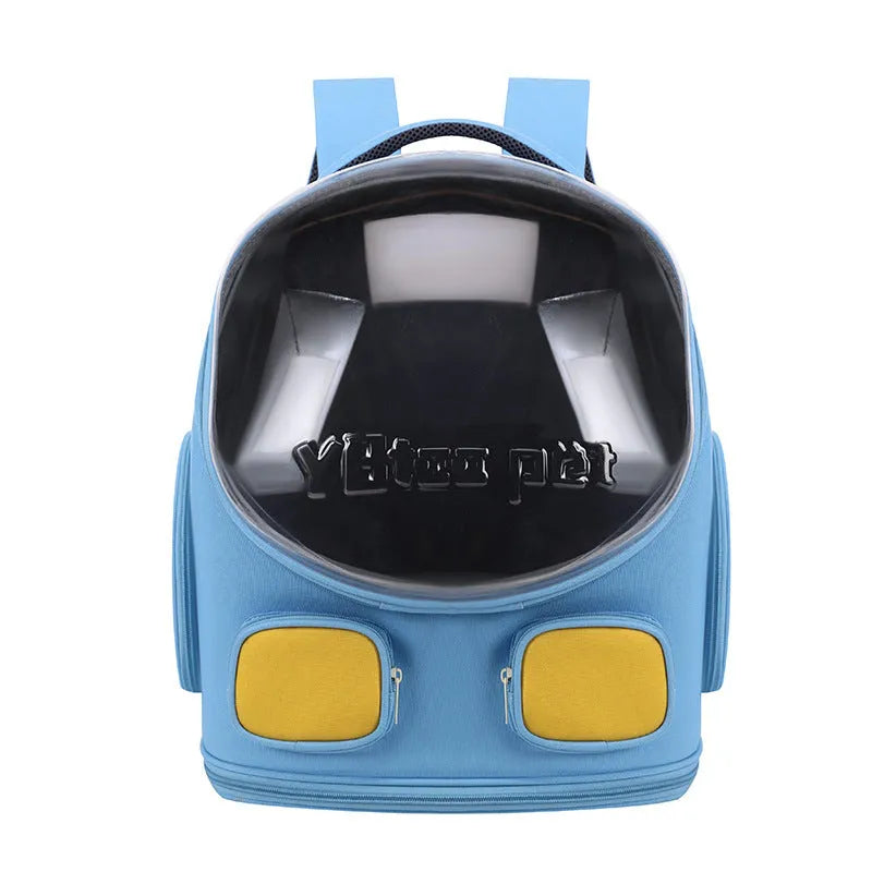 Outdoor portable cat backpack in nylon, medium hard, large capacity for cats up to 9kg, solid colour