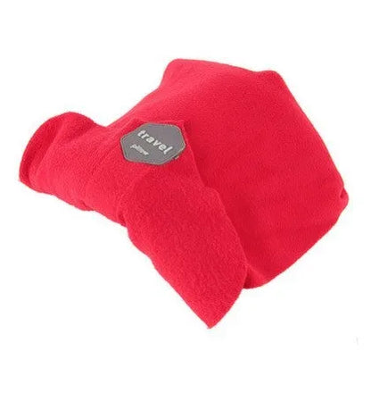 U-shaped convex travel neck scarf pillow in black, grey, navy, or red with cotton filling.
