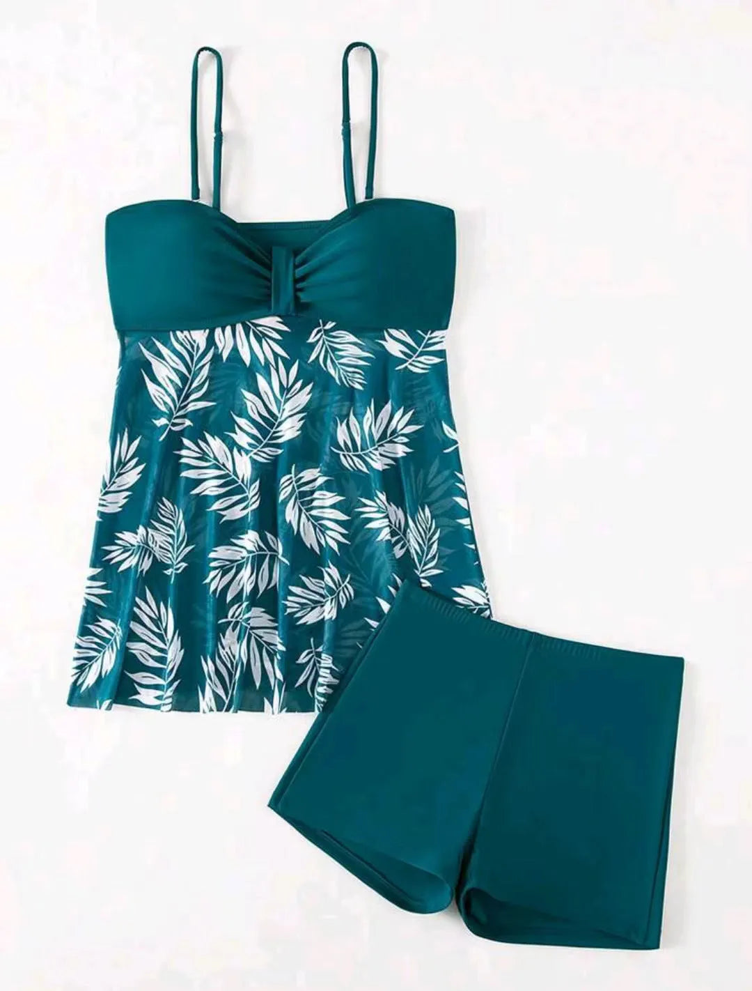 Women's high-waist mesh swim boxers in black, blue, and peacock green colours