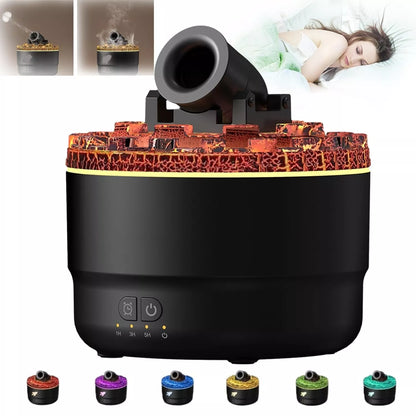 Battery-operated aroma diffuser with colorful flame light and humidifier function