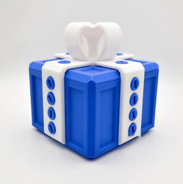 Playful 3D Prank Gift Box in various color combinations - a unique and quirky novelty item for any occasion
