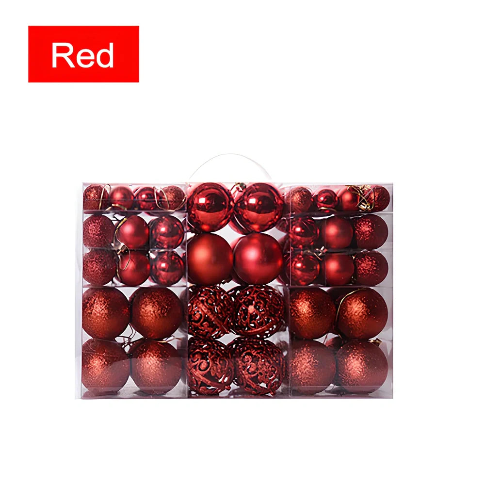 100 Christmas matte decorative balls in 12 colours including champagne, lake blue and rose red