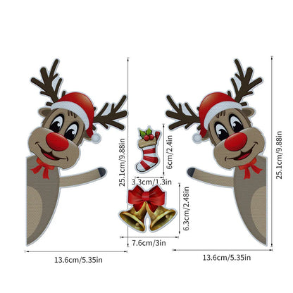 Christmas elk bell cartoon magnetic bumper sticker with luminous reflective design
