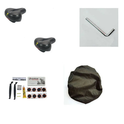 Bicycle cushion with thickened silicone saddle, spring suspension, and PU leather surface on bicycle seat post