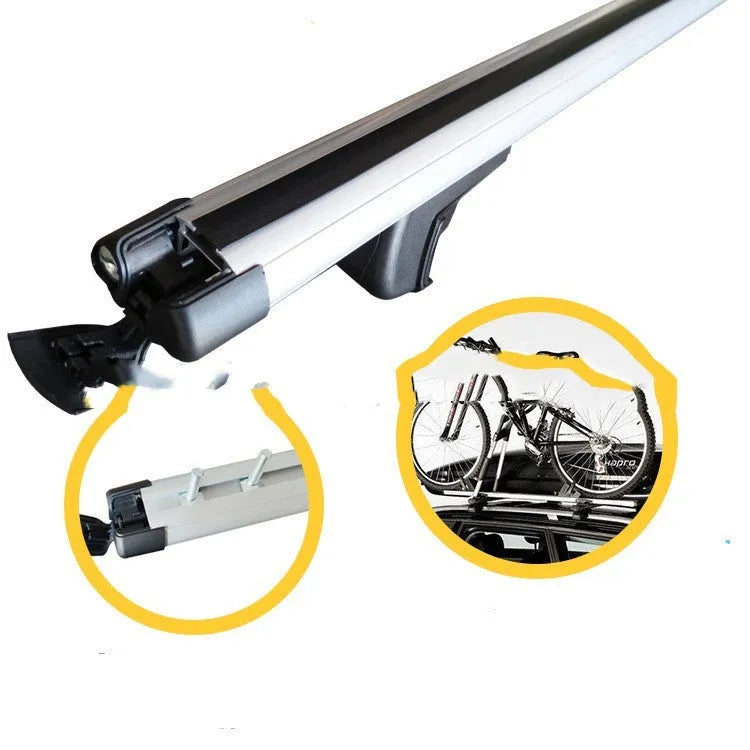 Alloy SUV roof rack crossbar modification kit with two bars, for split longitudinal pole vehicles.