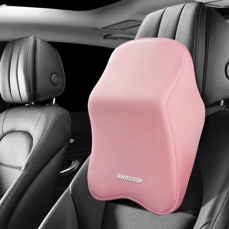 Car lumbar support pillow with memory foam filler in geometry pattern design