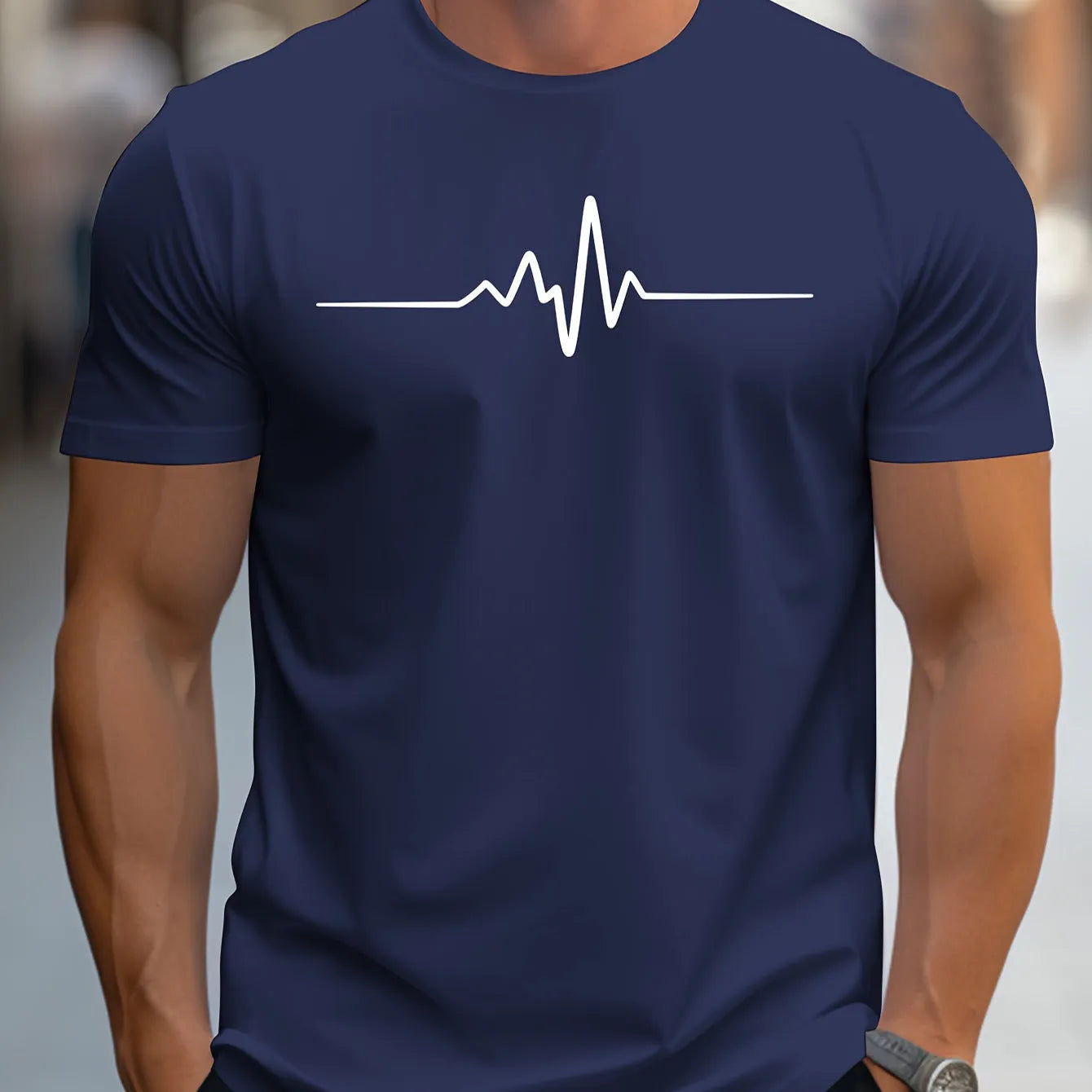 Men's loose-fit 3D sports letter print T-shirt in a summer colour