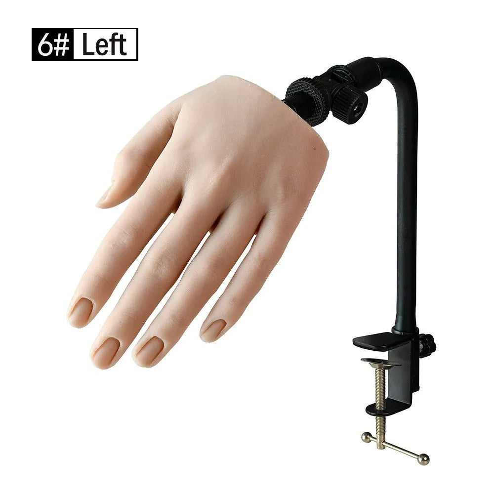 Silicone nail art practice fake hand model for manicure training in various colours