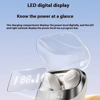 Wireless in-ear Bluetooth headset in Dawn White colour with charging case and USB cable