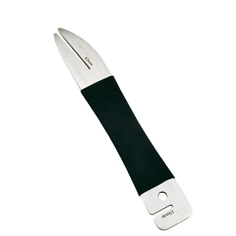Stainless steel and plastic disc brake correction wrench, 170 x 21 x 5mm, for bicycle rotor alignment