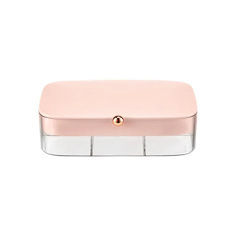 Green multi-layer jewelry storage box with organised compartments for earrings and rings
