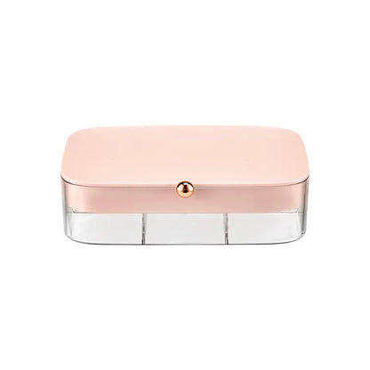 Green multi-layer jewelry storage box with organised compartments for earrings and rings