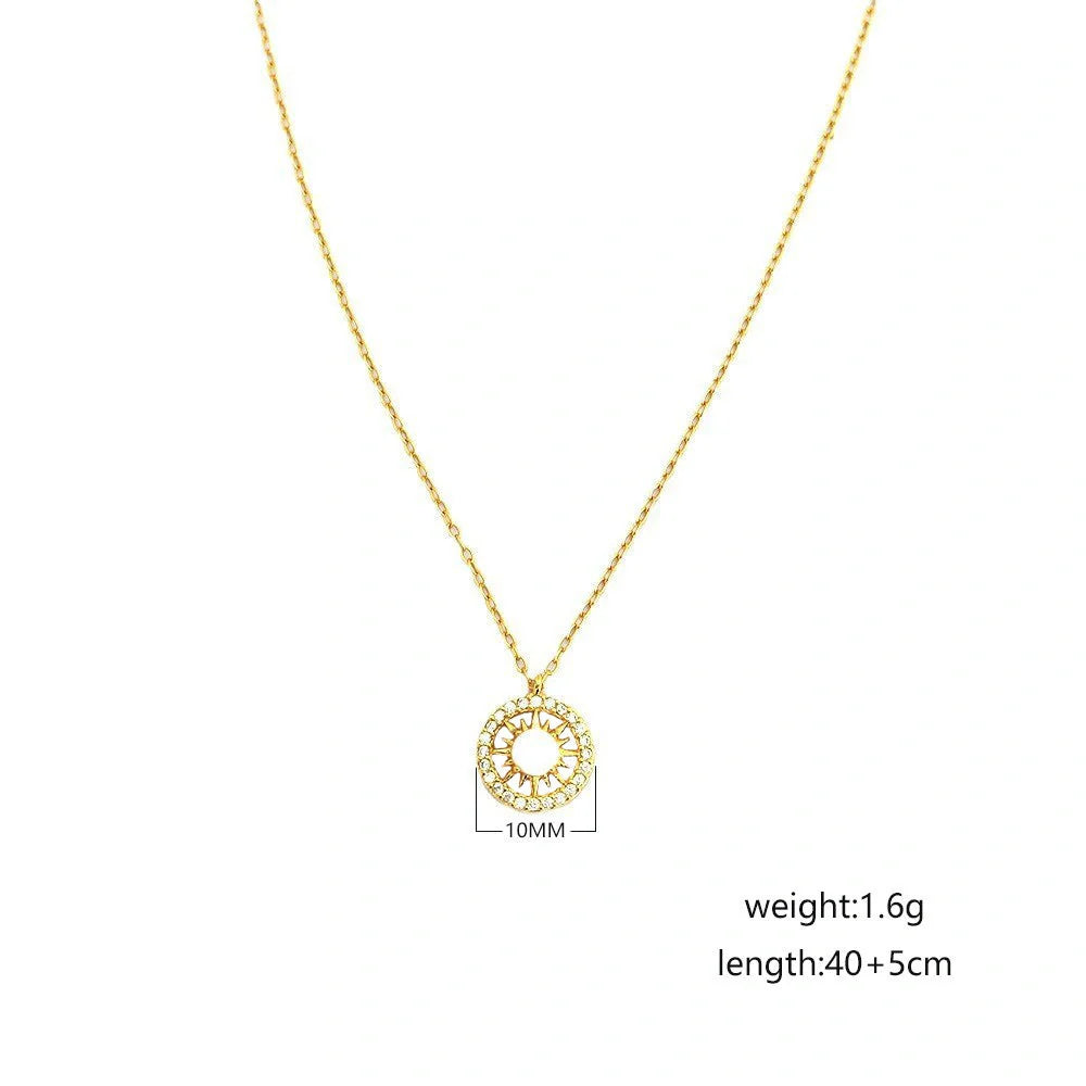 Silver Opal Celtic Moon and Sun Necklace with diamond treatment on 925 silver chain