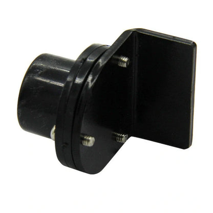 Black plastic flange level tower ruler with 28x32mm dimensions and integrated level indicator