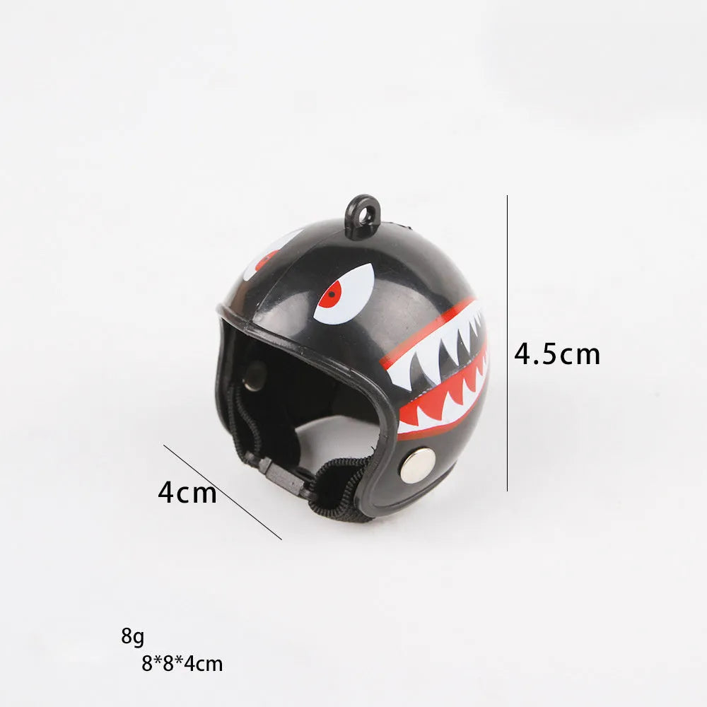 Small adjustable pet helmet for chickens and birds with sponge lining in various costume designs