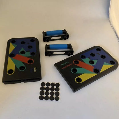 Multifunctional Push-ups Fitness Board Bracket Aid folded and opened views