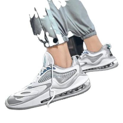 Men's casual summer shoes in Space Black with air cushion and elevated rubber sole