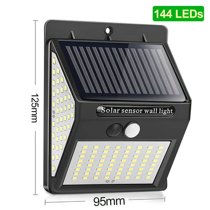 Solar sensor light in black ABS plastic with 20 LEDs and infrared motion detection, package 130x102x55mm