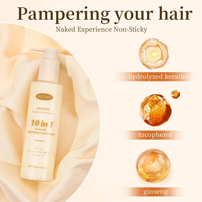 Wash-free Soft 10-in-1 Hair Conditioner 210g bottle for frizzy hair moisturising without rinsing
