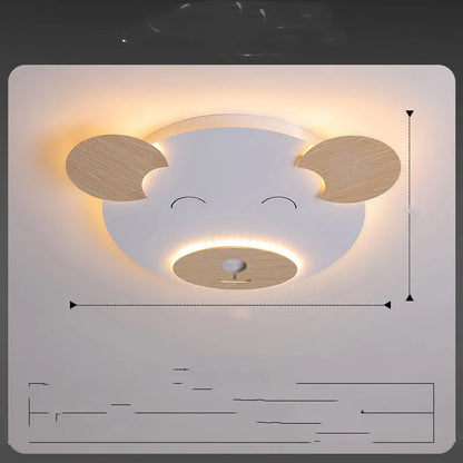 Cartoon bear shaped ceiling lamp with wrought iron frame for a princess themed room.