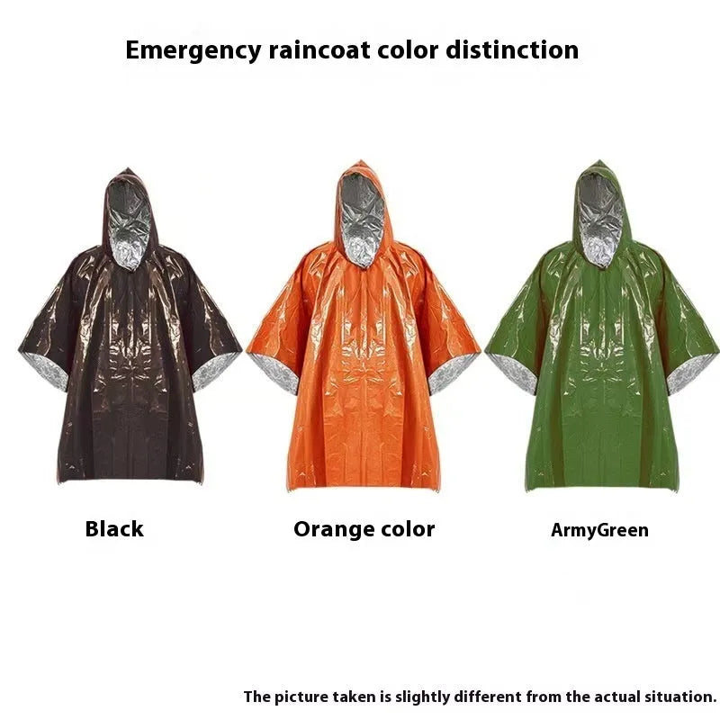 Marathon Wild cross-country raincoat in orange and army green colours showing 100x130cm waterproof protection