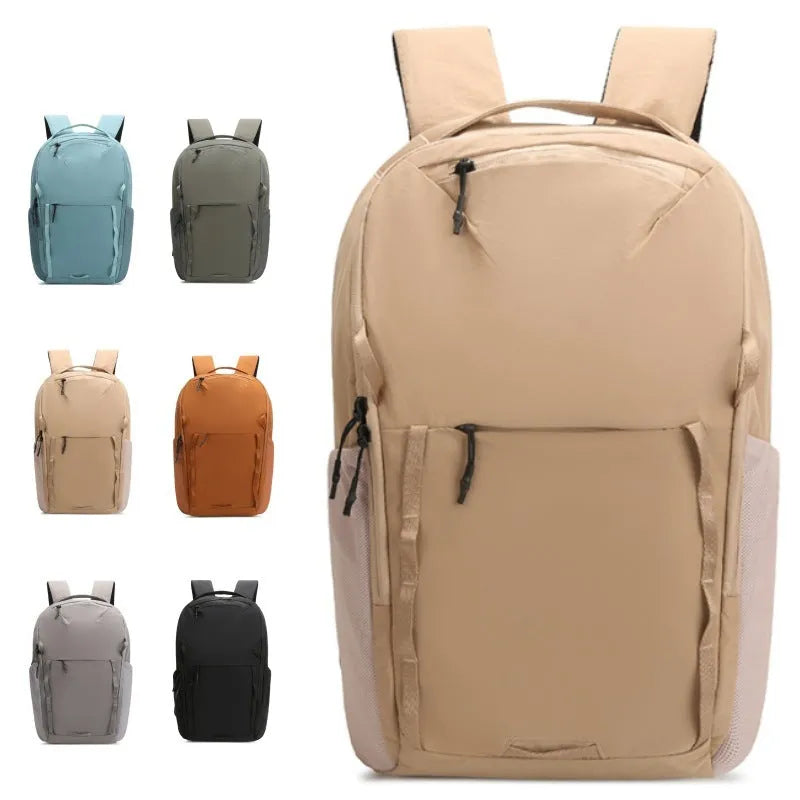 Waterproof Taslan composite cloth backpack in a solid colour with a curved shoulder strap