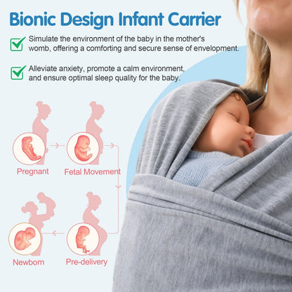 Multi-functional baby carrier wrap in various colors for front and back carrying