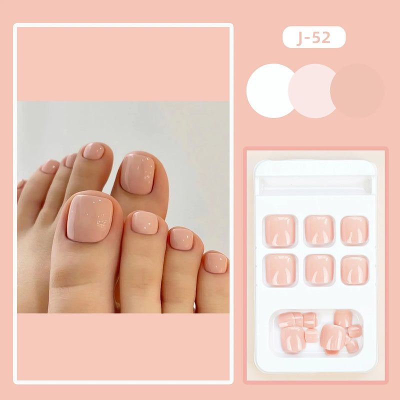 Fashion Personality Toe Nail Stickers: Pre-designed Skin-Colour Nail Art with Adhesive Glue for Quick, Wearable Style Enhancement