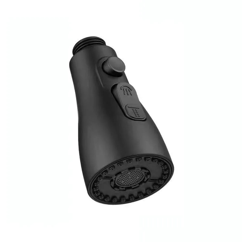 Universal pressurised kitchen faucet sprayer with 360-degree rotating head in matte black finish
