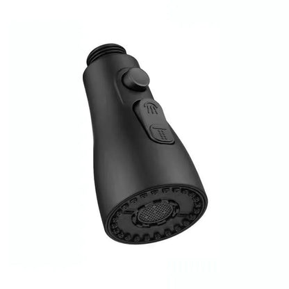 Universal pressurised kitchen faucet sprayer with 360-degree rotating head in matte black finish