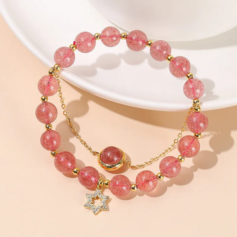 Green natural crystal jade bracelet with Chinese design for women, handmade fresh style