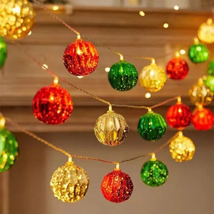 XINGX heart-shaped electroplated ball Christmas pendant lights in gold gift bag, star, ball, macaron and spiral designs