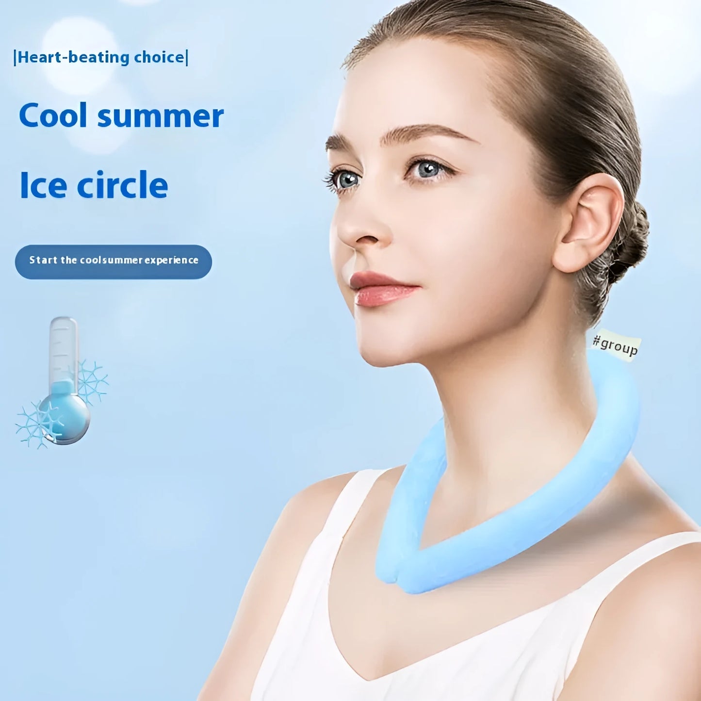 PVC cooling neck ice ring for outdoor sports in multiple colours with temperature settings