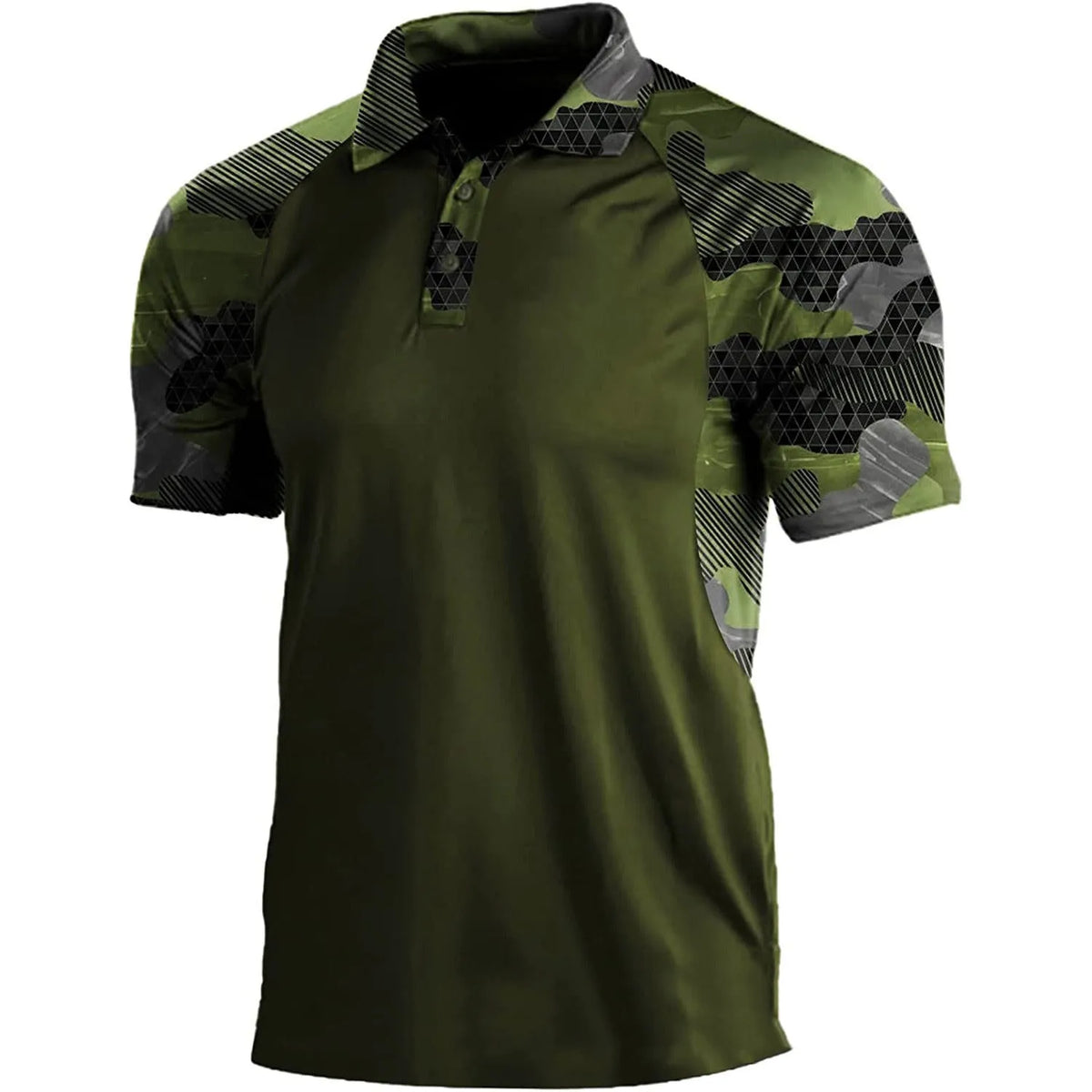 Men's striped short-sleeved polo shirt with lapel collar and zip front in polyester fibre, summer top in sizes S to XXXL