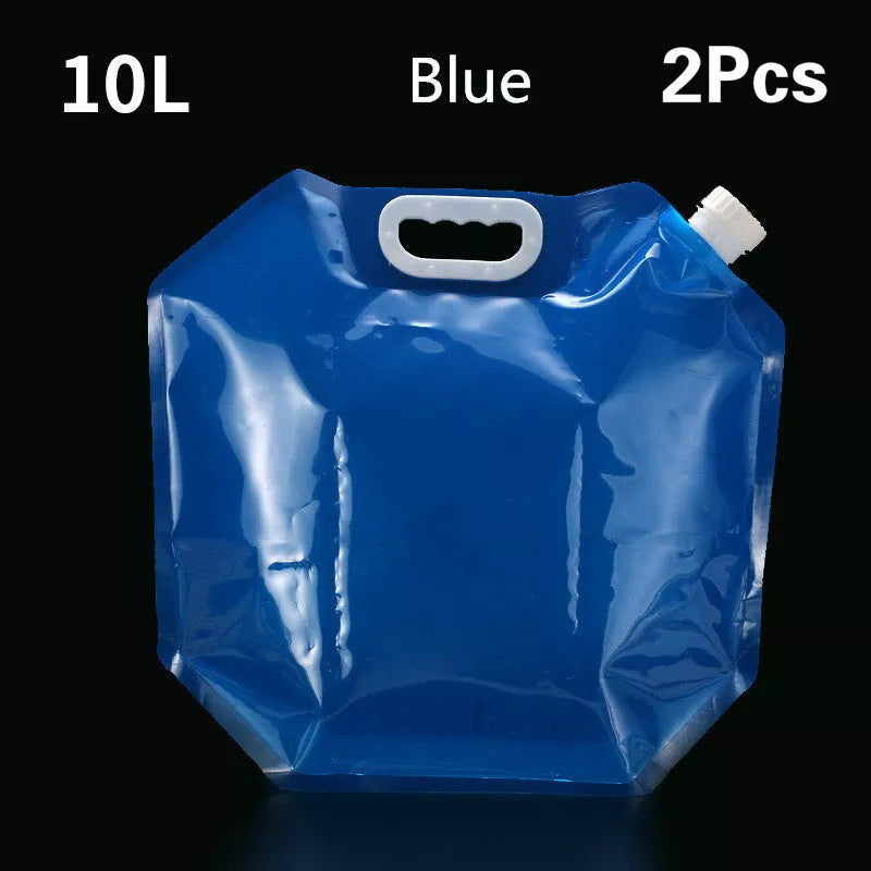 PVC Outdoor Camping Hiking Foldable Portable Water Bags Container in blue, non-toxic and food-grade