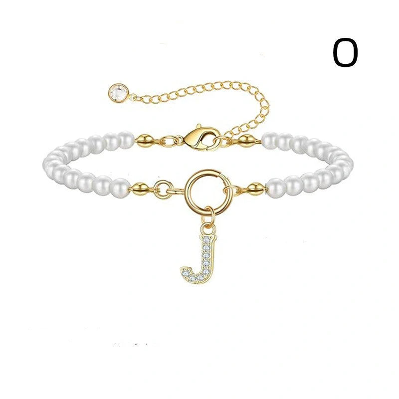 2024 fashion initial pearl bracelet for women with toggle clasp