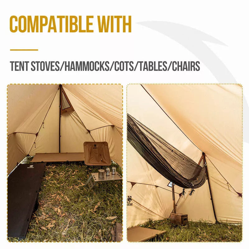 Wilderness Hut Hammock Tent for outdoor camping, accommodates 3-4 people, four-season use