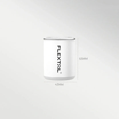 White portable USB camping inflator with 1300mAh battery, 4kPa inflation, 11x10x5cm size