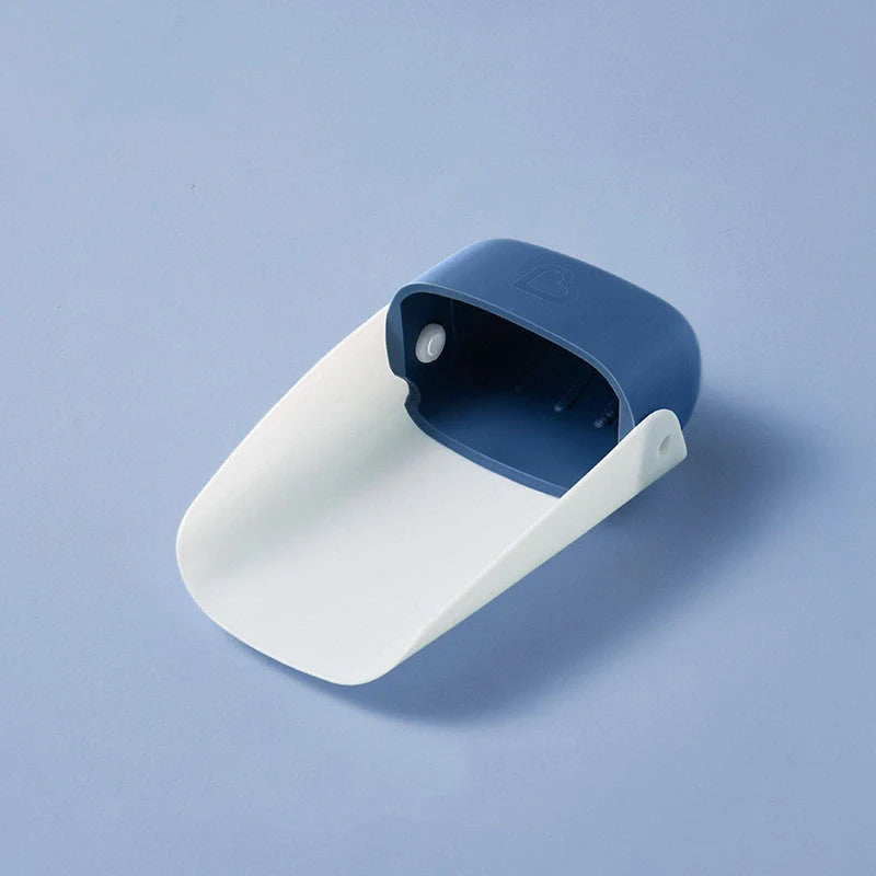 Children's blue and red faucet extender wash station for easy handwashing