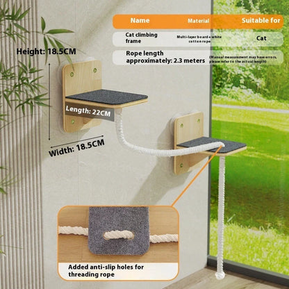 Suspended cat scratching chamfer with space capsule and sisal scratching surfaces