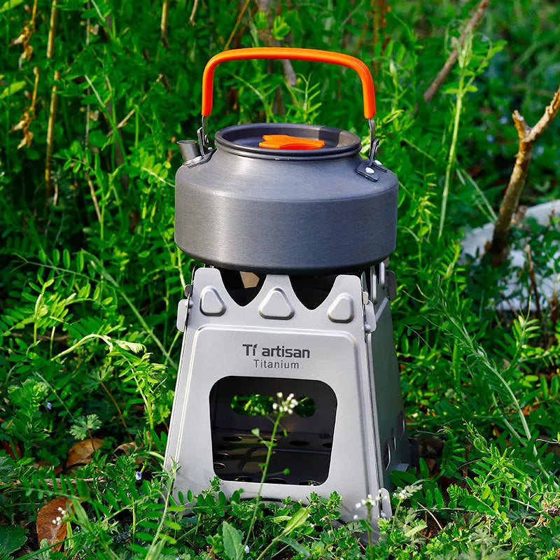 Widesea Camping Wood Stove - Pure Titanium Multi-Fuel Stove for Outdoor Cooking