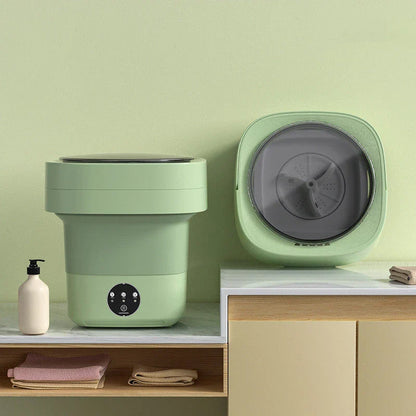Compact, foldable portable washing machine with three timer settings and energy-efficient design