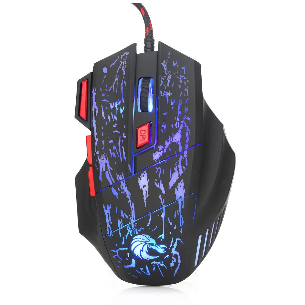 Water Crack H300BK RGB gaming mouse with colourful lighting effects and wired USB connection