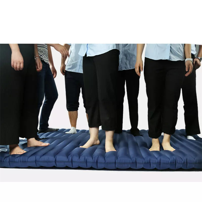 Blue Thickened Air Sleeping Pad for Camping with Moisture-Proof Feature