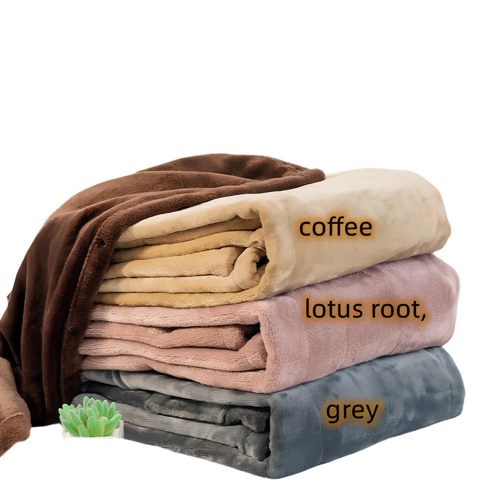 USB heating blanket in grey, lotus root, or coffee colour with 80x100cm, 80x140cm, and 80x160cm size options