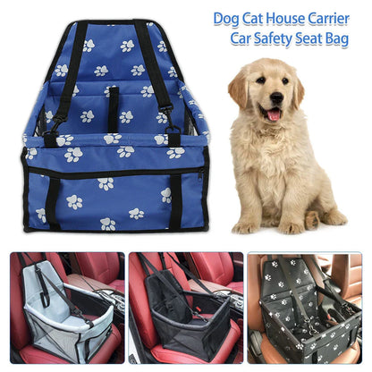 Deluxe pet car seat protector with durable double-layer construction, supportive cushion, and adjustable strap for a secure fit