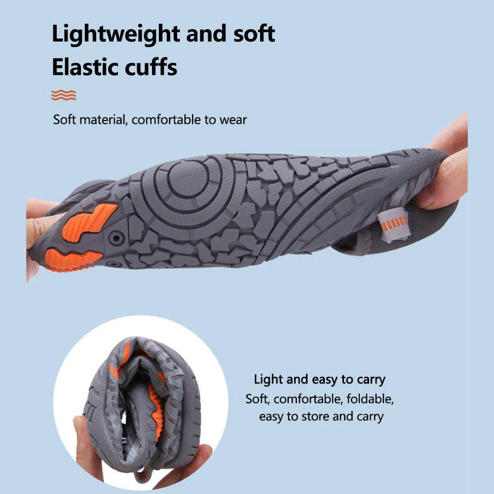 Leisure swimming wading shoes with non-slip rubber sole in grey, black, white, and moonlight colors