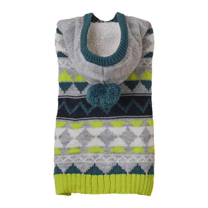 Classic diamond pattern pet sweater for dogs and cats in acrylic knit