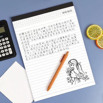 A4 tearable notebook with grid-lined pages and wireless adhesive binding for clean page removal