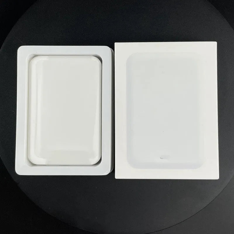 White magnetic wireless charging power bank with 5000mAh capacity and creative design